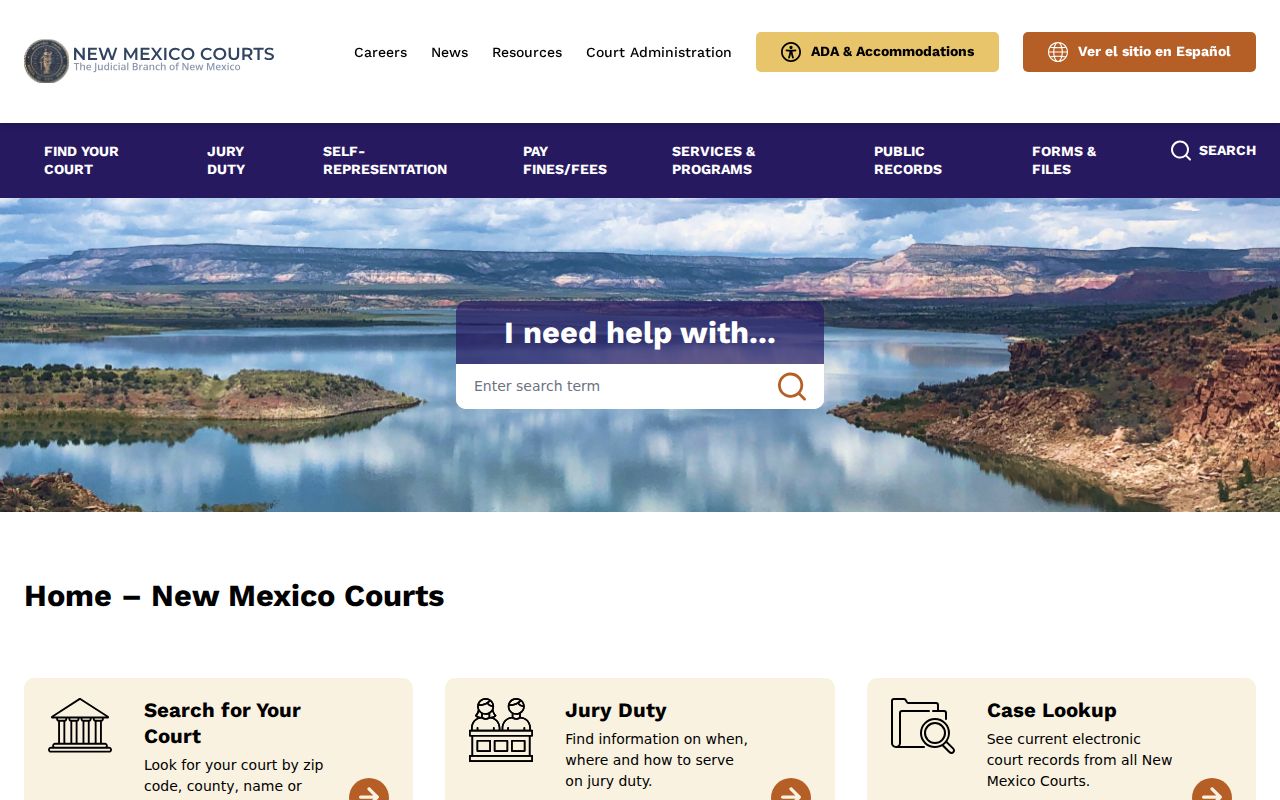Eddy County court docket resources on the New Mexico Judiciary home page