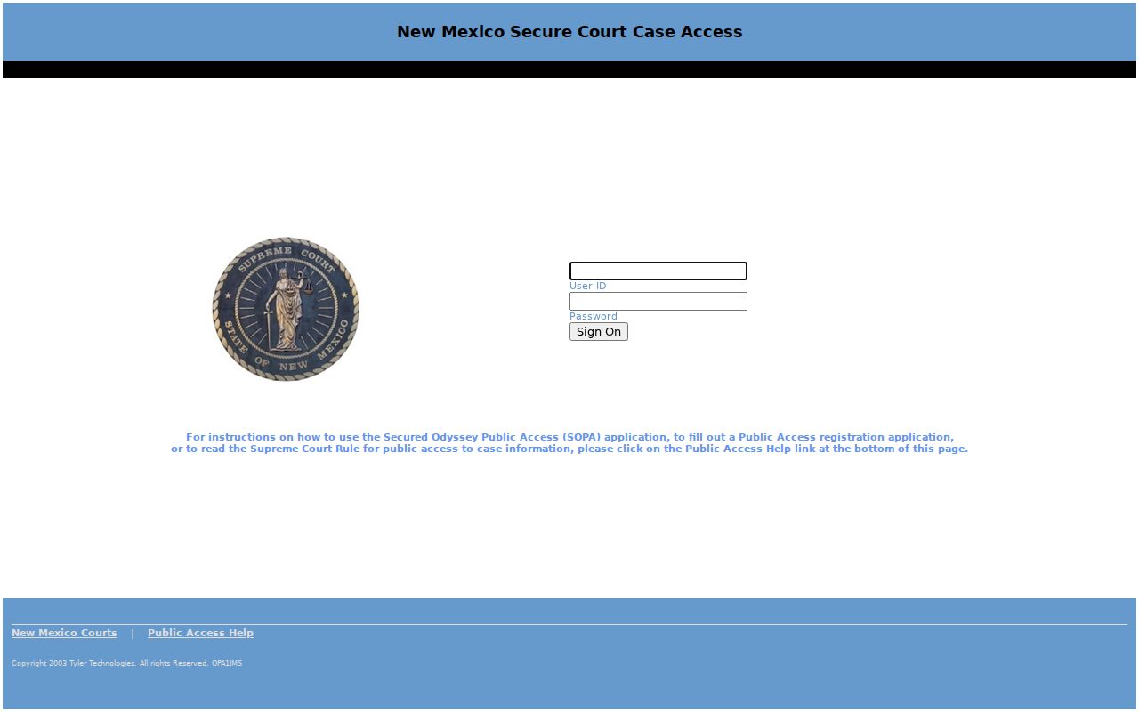 Eddy County case lookup legacy SOPA login notice